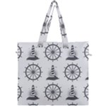 Marine-nautical-seamless-pattern-with-vintage-lighthouse-wheel Canvas Travel Bag