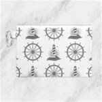 Marine-nautical-seamless-pattern-with-vintage-lighthouse-wheel Canvas Cosmetic Bag (Large)