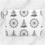 Marine-nautical-seamless-pattern-with-vintage-lighthouse-wheel Canvas Cosmetic Bag (XL)