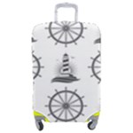 Marine-nautical-seamless-pattern-with-vintage-lighthouse-wheel Luggage Cover (Medium)