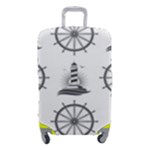 Marine-nautical-seamless-pattern-with-vintage-lighthouse-wheel Luggage Cover (Small)