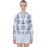 Marine-nautical-seamless-pattern-with-vintage-lighthouse-wheel Women s Tie Up Sweat