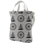 Marine-nautical-seamless-pattern-with-vintage-lighthouse-wheel Canvas Messenger Bag