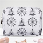 Marine-nautical-seamless-pattern-with-vintage-lighthouse-wheel Make Up Pouch (Medium)