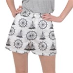 Marine-nautical-seamless-pattern-with-vintage-lighthouse-wheel Women s Ripstop Shorts