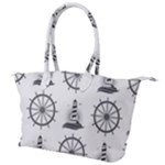 Marine-nautical-seamless-pattern-with-vintage-lighthouse-wheel Canvas Shoulder Bag