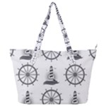 Marine-nautical-seamless-pattern-with-vintage-lighthouse-wheel Full Print Shoulder Bag