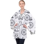 Marine-nautical-seamless-pattern-with-vintage-lighthouse-wheel Long Sleeve Velvet Kimono 