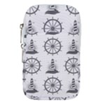 Marine-nautical-seamless-pattern-with-vintage-lighthouse-wheel Waist Pouch (Small)