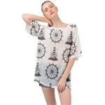 Marine-nautical-seamless-pattern-with-vintage-lighthouse-wheel Oversized Chiffon Top