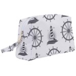 Marine-nautical-seamless-pattern-with-vintage-lighthouse-wheel Wristlet Pouch Bag (Large)