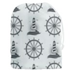 Marine-nautical-seamless-pattern-with-vintage-lighthouse-wheel Drawstring Pouch (3XL)