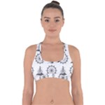 Marine-nautical-seamless-pattern-with-vintage-lighthouse-wheel Cross Back Hipster Bikini Top 