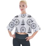 Marine-nautical-seamless-pattern-with-vintage-lighthouse-wheel Mock Neck Tee