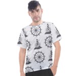 Marine-nautical-seamless-pattern-with-vintage-lighthouse-wheel Men s Sport Top