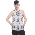 Marine-nautical-seamless-pattern-with-vintage-lighthouse-wheel Men s Sleeveless Hoodie