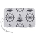 Marine-nautical-seamless-pattern-with-vintage-lighthouse-wheel Pen Storage Case (M)