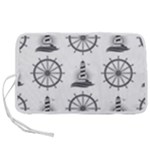 Marine-nautical-seamless-pattern-with-vintage-lighthouse-wheel Pen Storage Case (L)