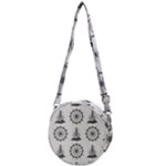 Marine-nautical-seamless-pattern-with-vintage-lighthouse-wheel Crossbody Circle Bag