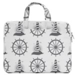 Marine-nautical-seamless-pattern-with-vintage-lighthouse-wheel MacBook Pro 16  Double Pocket Laptop Bag 