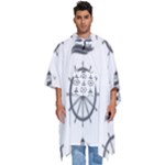 Marine-nautical-seamless-pattern-with-vintage-lighthouse-wheel Men s Hooded Rain Ponchos