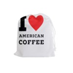 I love American coffee Drawstring Pouch (Large)