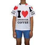 I love American coffee Kids  Short Sleeve Swimwear