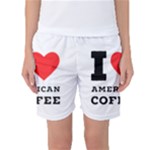 I love American coffee Women s Basketball Shorts