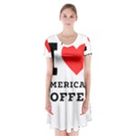 I love American coffee Short Sleeve V-neck Flare Dress