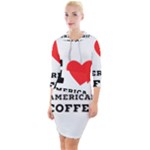 I love American coffee Quarter Sleeve Hood Bodycon Dress