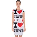 I love American coffee Capsleeve Drawstring Dress 