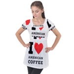 I love American coffee Puff Sleeve Tunic Top