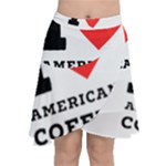 I love American coffee Chiffon Wrap Front Skirt