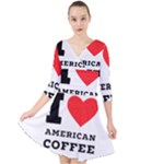 I love American coffee Quarter Sleeve Front Wrap Dress