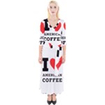 I love American coffee Quarter Sleeve Wrap Maxi Dress