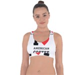 I love American coffee Cross String Back Sports Bra