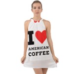 I love American coffee Halter Tie Back Chiffon Dress