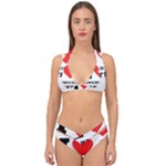 I love American coffee Double Strap Halter Bikini Set