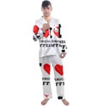 I love American coffee Men s Long Sleeve Satin Pajamas Set