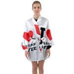 I love American coffee Long Sleeve Satin Kimono