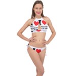 I love American coffee Cross Front Halter Bikini Set