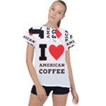 I love American coffee Ruffle Collar Chiffon Blouse