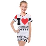 I love American coffee Kids  Mesh Tee and Shorts Set