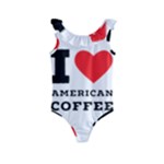 I love American coffee Kids  Frill Swimsuit