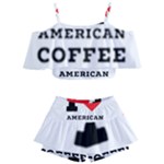 I love American coffee Kids  Off Shoulder Skirt Bikini