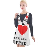 I love American coffee Plunge Pinafore Velour Dress