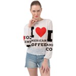 I love American coffee Banded Bottom Chiffon Top