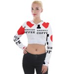 I love American coffee Long Sleeve Cropped Velvet Jacket