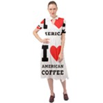 I love American coffee Keyhole Neckline Chiffon Dress