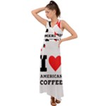 I love American coffee V-Neck Chiffon Maxi Dress